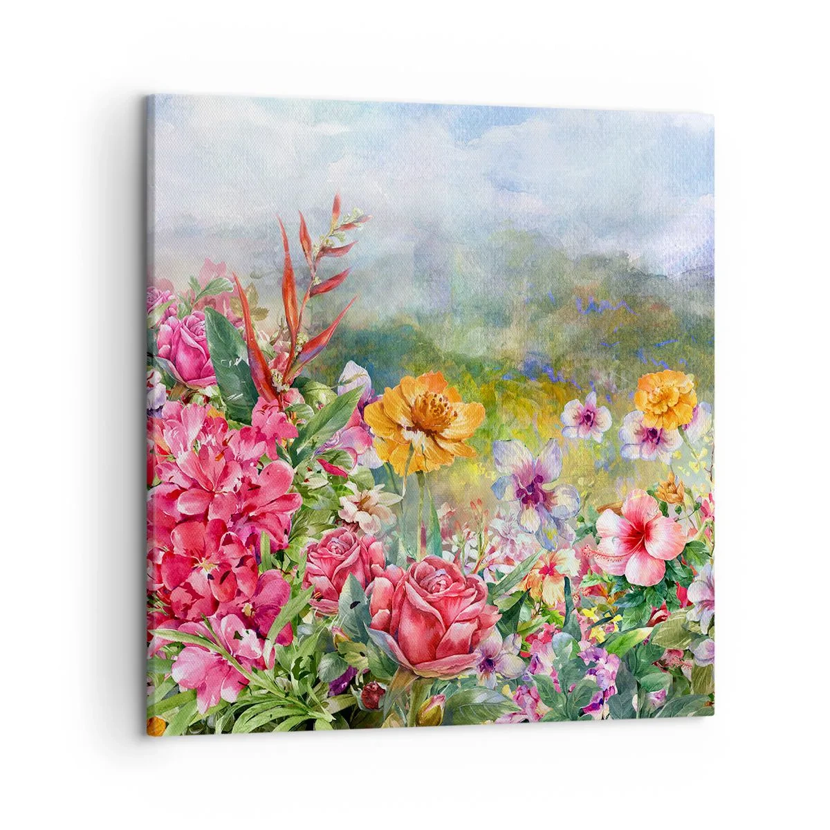 Lærredstryk - Billede på lærred - En have, der er gået amok - 50x50 cm