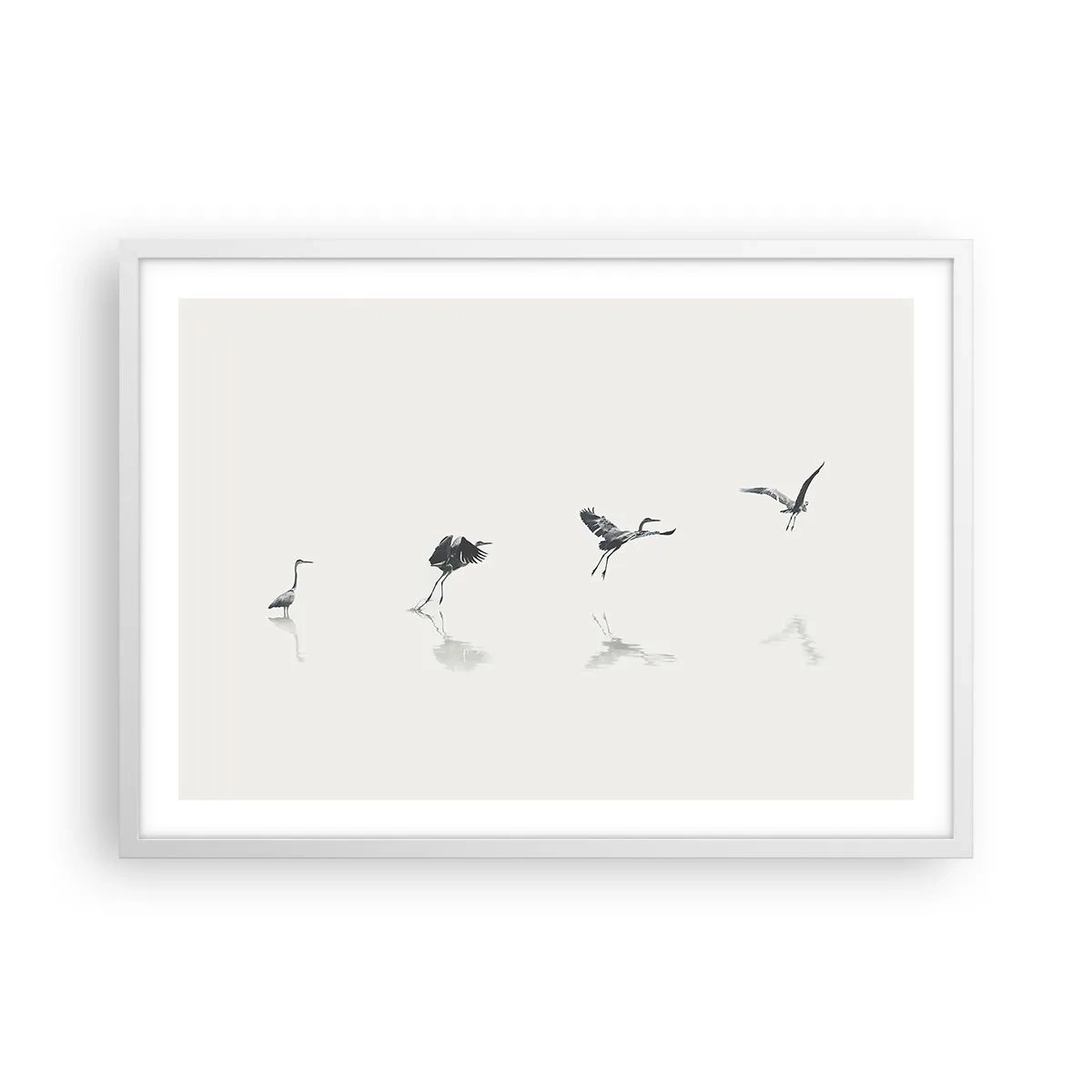 Plakat i hvid ramme - Fire enkle trin - 70x50 cm