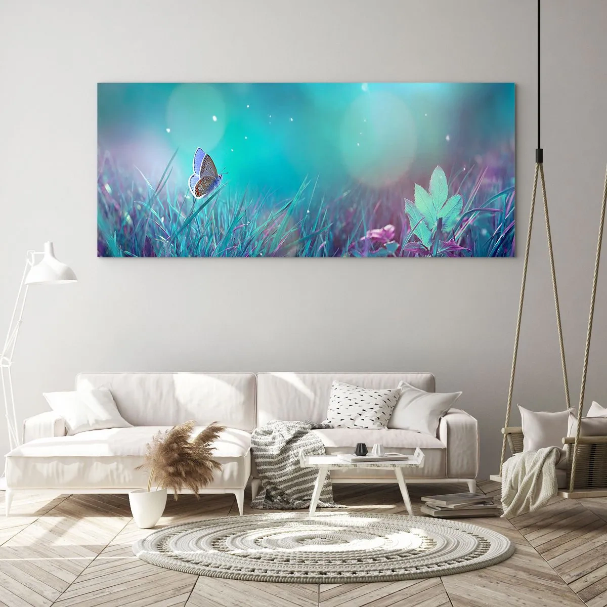 Billede på glas - En engs hemmelige liv - 120x50 cm