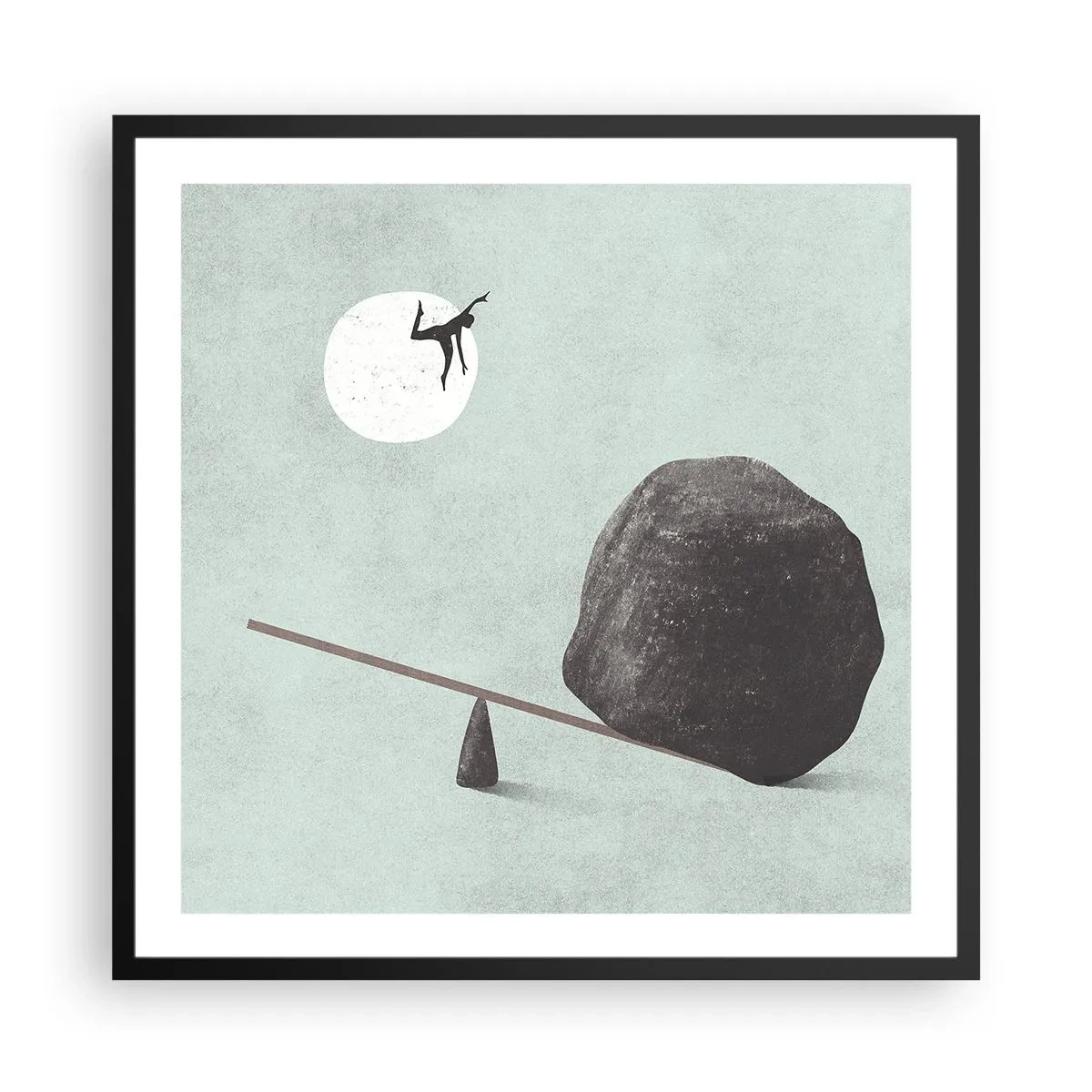 Plakat i sort ramme - En drøm går i opfyldelse - 60x60 cm