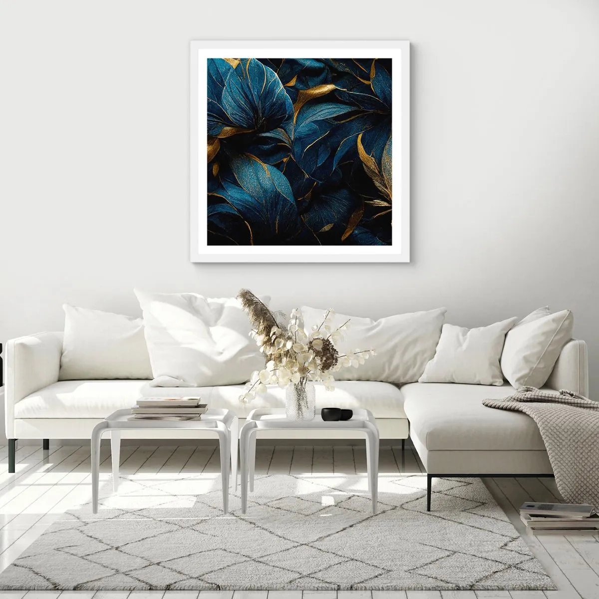 Plakat i hvid ramme - Foret med guld - 60x60 cm