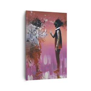 Lærredstryk - Billede på lærred - Er det muligt at se ind i sig selv? - 80x120 cm