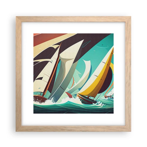 Plakat i ramme af lyst egetræ - Tæt på og personligt med elementerne - 30x30 cm