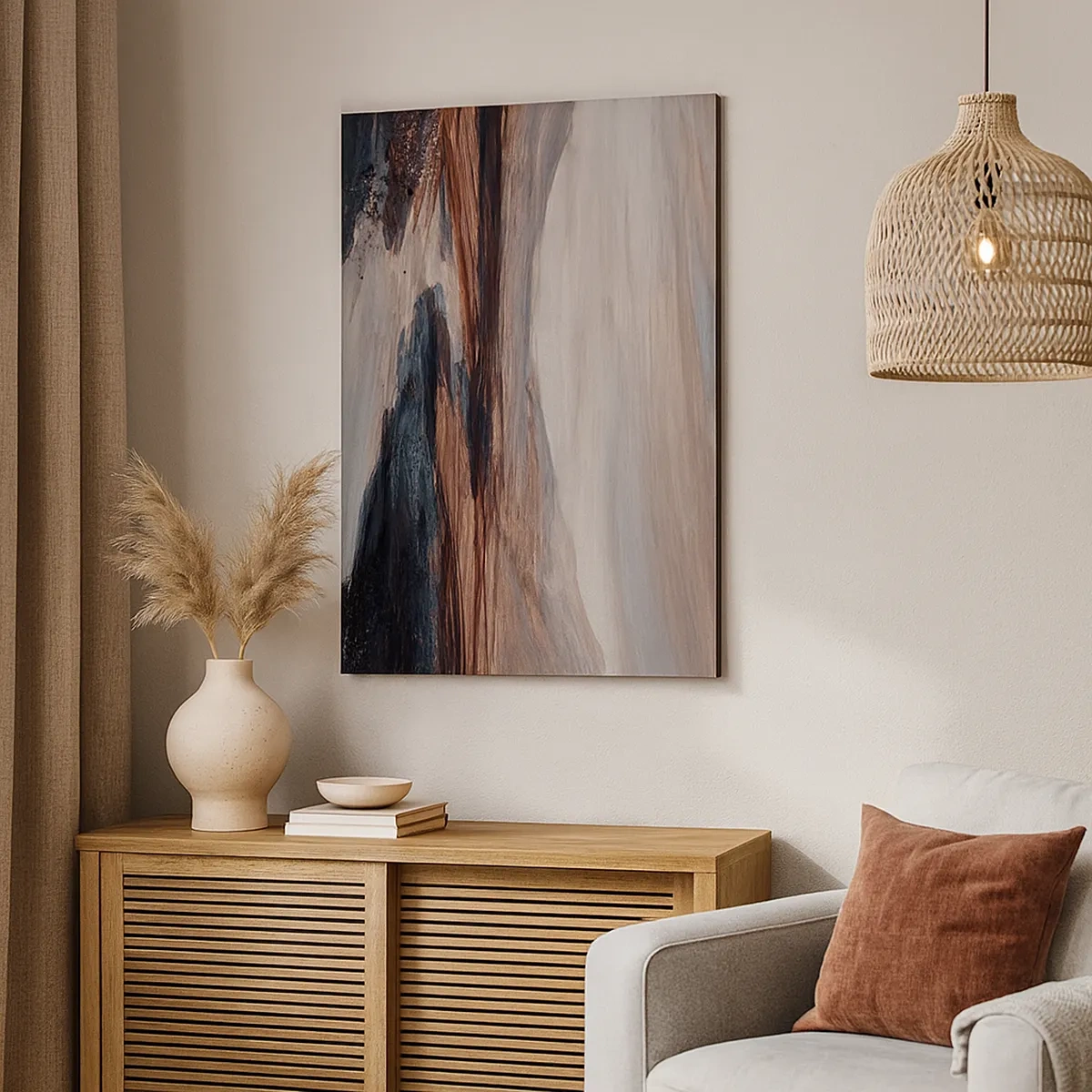 Lærredstryk - Billede på lærred -  Fredfyldt dal - 50x70 cm