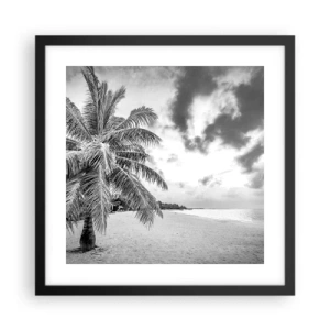 Plakat i sort ramme - Når du længes efter ensomhed.... - 40x40 cm