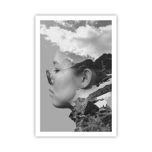Plakat - Portræt af toppen og skyen - 61x91 cm