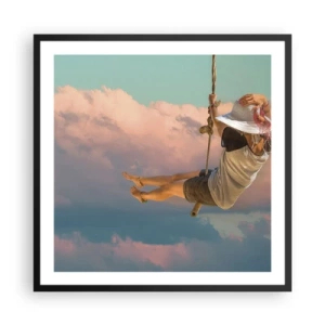 Plakat i sort ramme - Sjov i skyerne - 60x60 cm