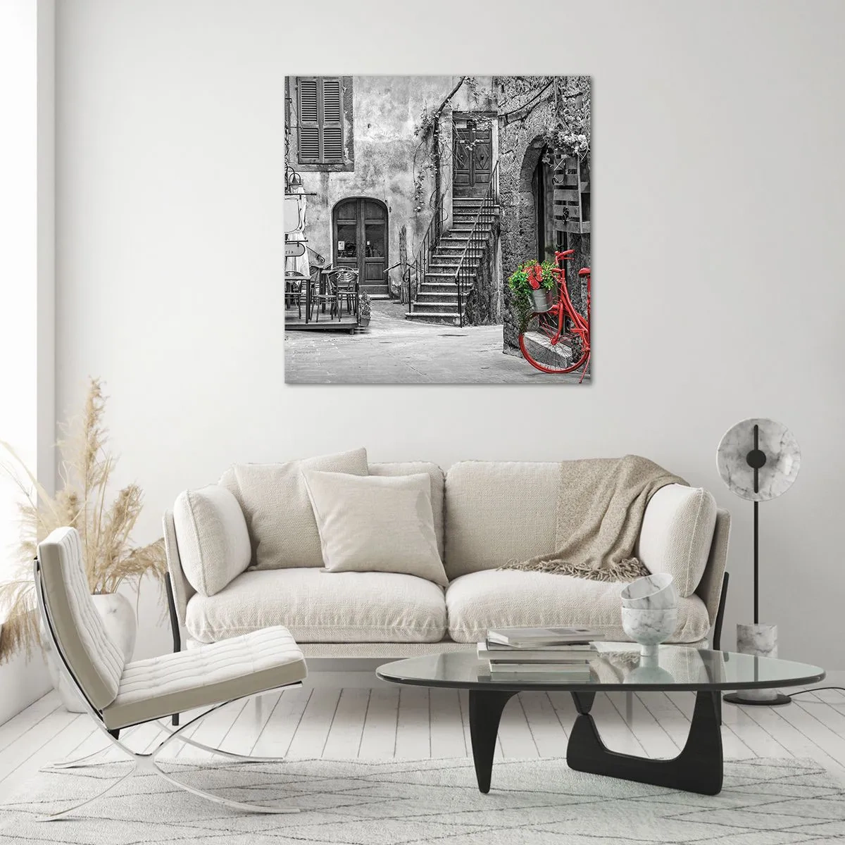 Billede på glas - Toscansk vej - 70x70 cm