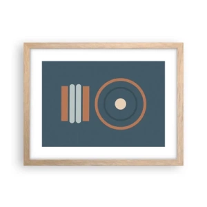 Plakat i ramme af lyst egetræ - Essensen af tingene - 40x30 cm