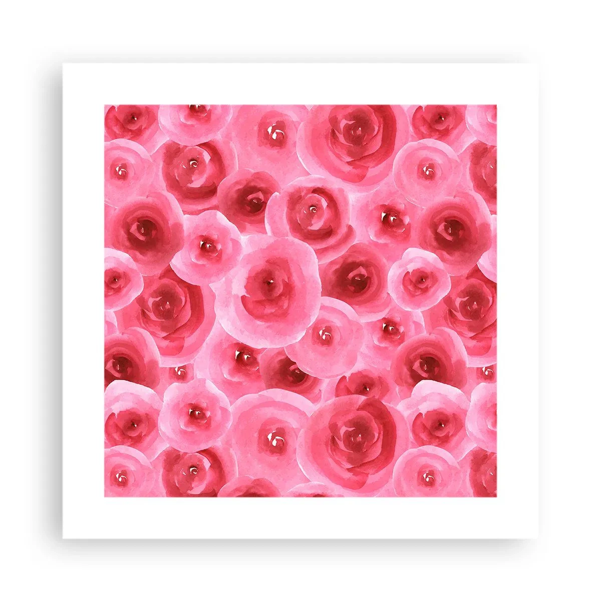 Plakat - Roser under og over - 40x40 cm