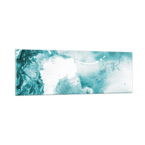 Billede på glas - Blå oversvømmelsesflader - 90x30 cm