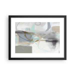 Plakat i sort ramme - Tågeagtig abstraktion - 40x30 cm