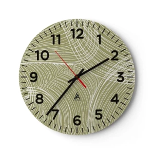 Vægur, Uret - Indviklet abstraktion i hvidt - 30x30 cm