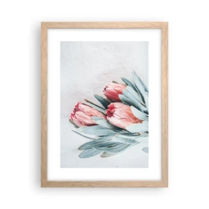 Plakat i ramme af lyst egetræ - Skammer sig over deres egen skønhed - 30x40 cm