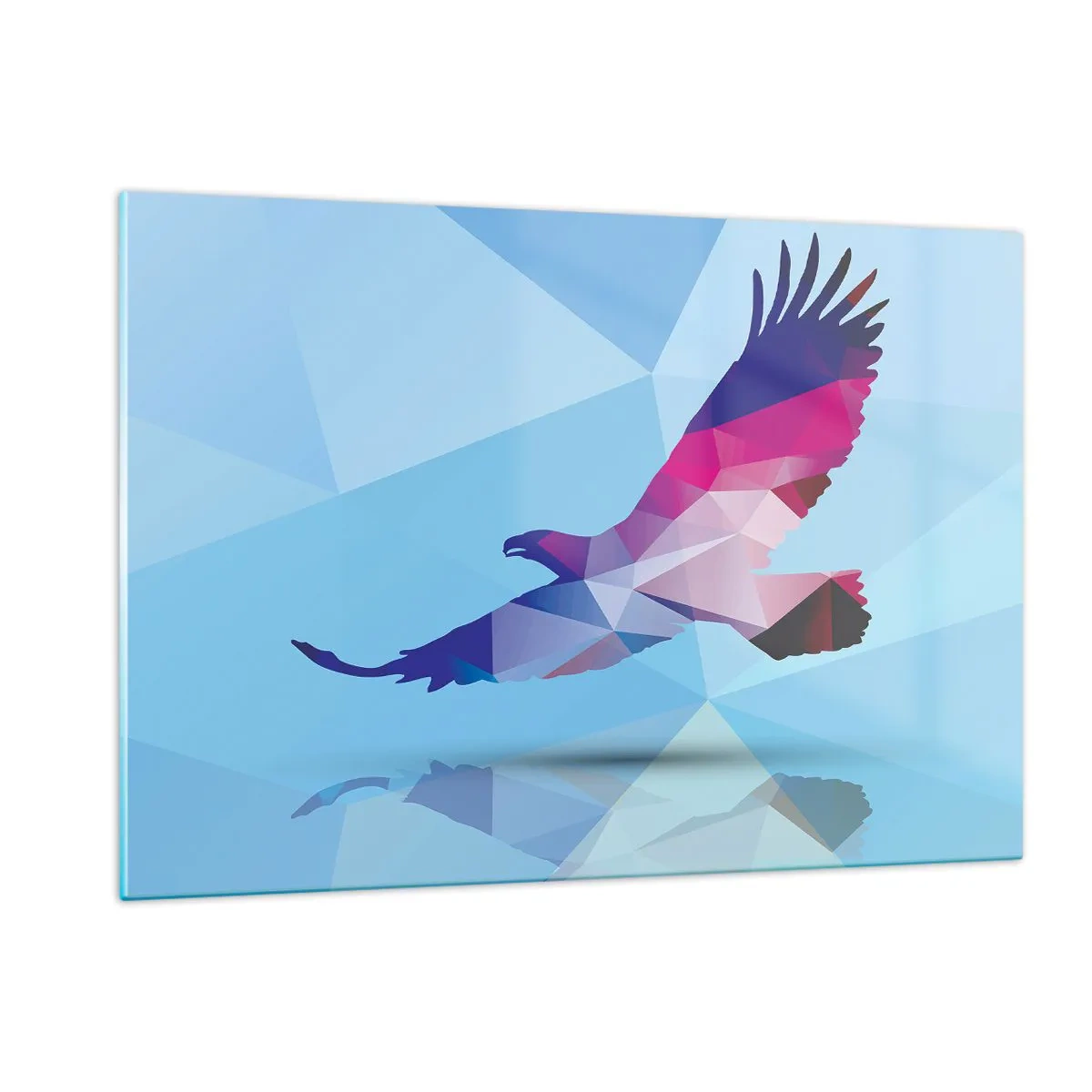 Billede på glas - Ørn i lilla krystal - 120x80 cm