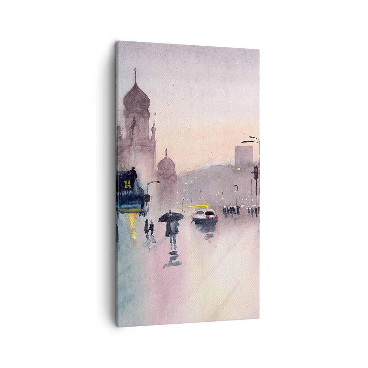 Lærredstryk - Billede på lærred - I en regnfuld tåge - 45x80 cm