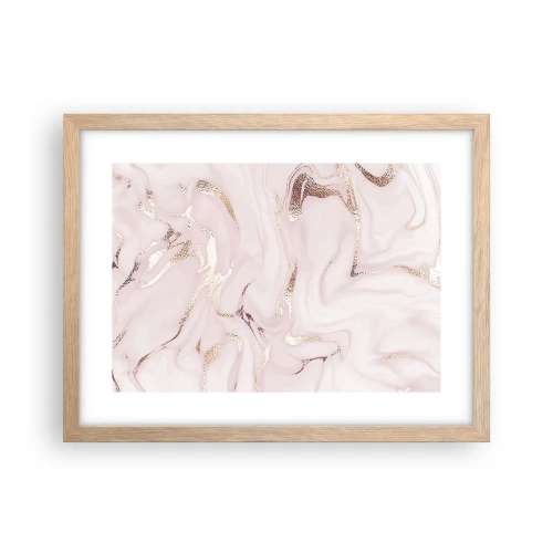 Plakat i ramme af lyst egetræ - I et lyserødt tørklæde - 40x30 cm