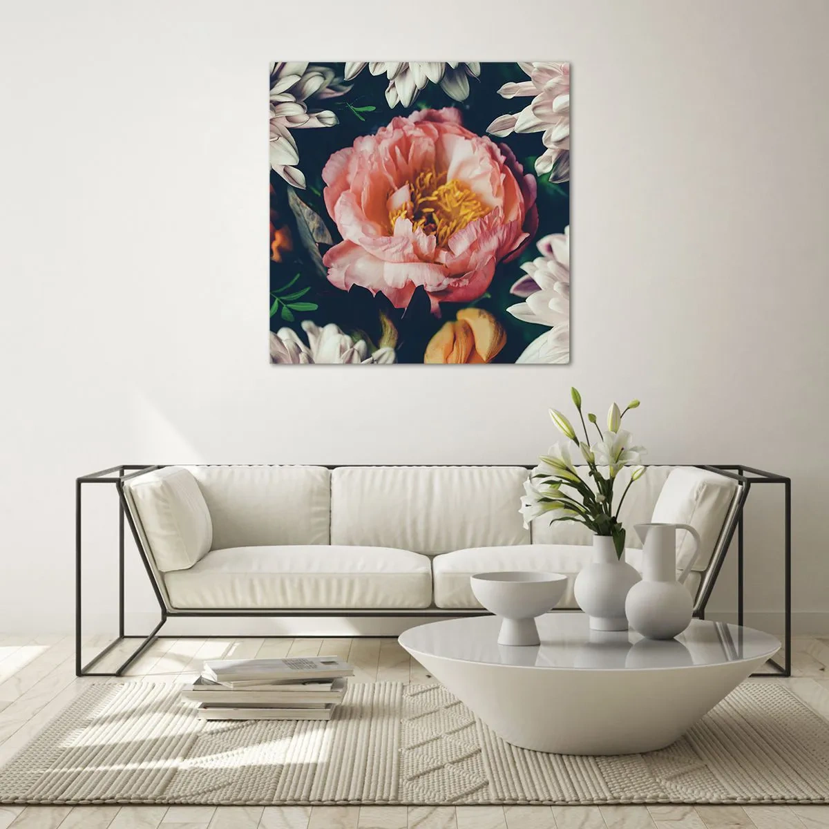 Billede på glas - Med barok pragt - 70x70 cm
