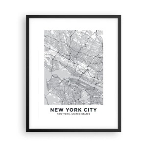 Plakat i sort ramme - Anatomi af en storby - 40x50 cm