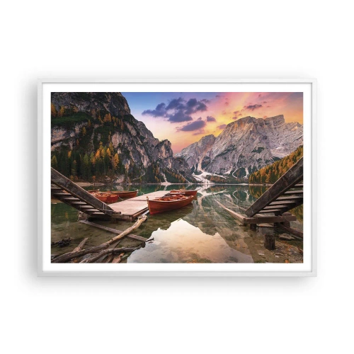 Plakat i hvid ramme - Dagens løfte - 100x70 cm