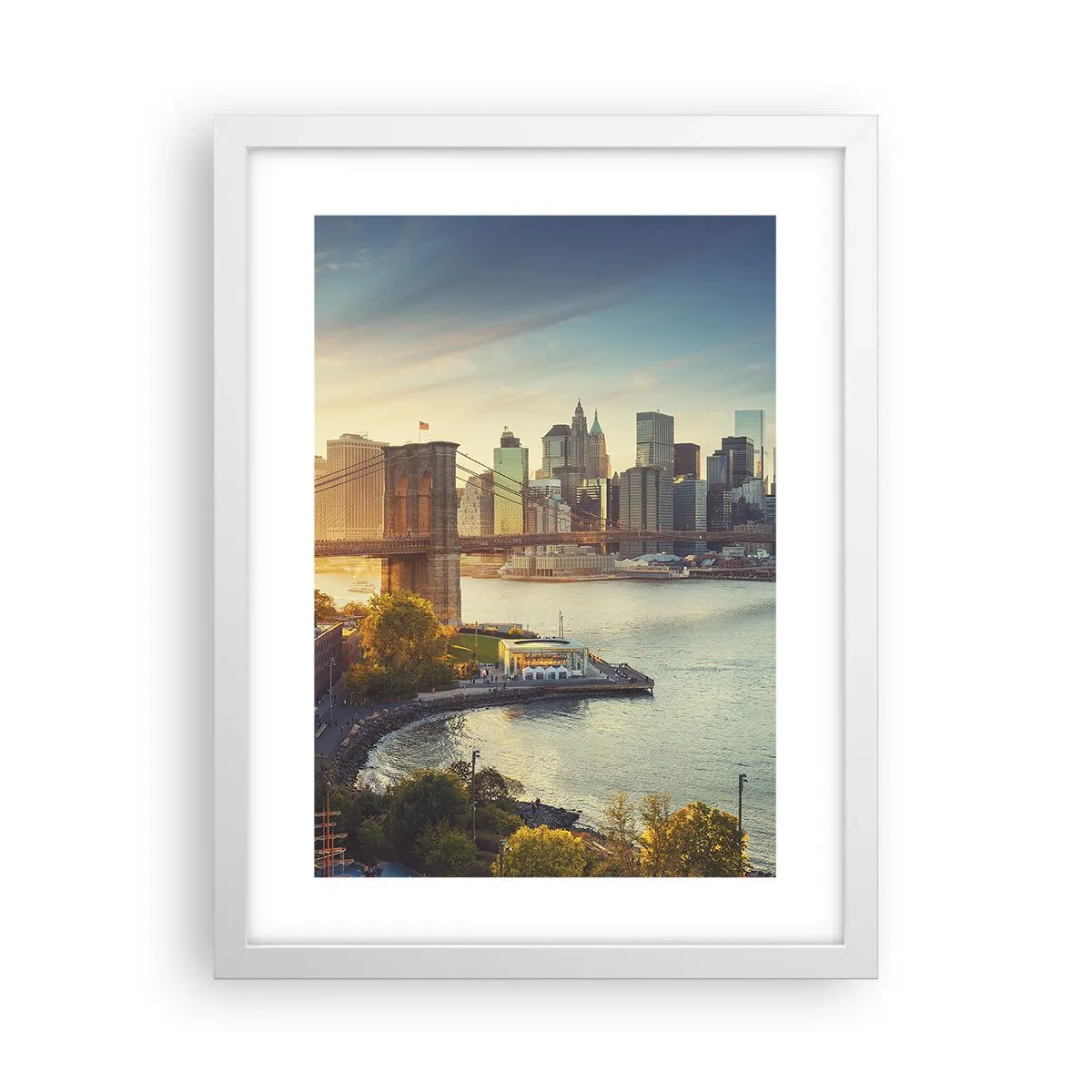 Plakat i hvid ramme - Den store bys daggry - 30x40 cm