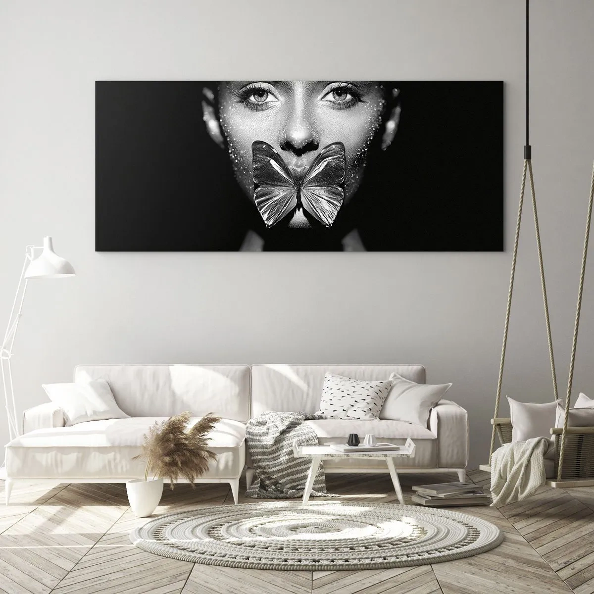 Billede på glas - Sommerfuglekys - 100x40 cm