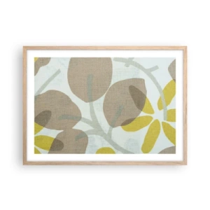 Plakat i ramme af lyst egetræ - Komposition i solskinnet - 70x50 cm