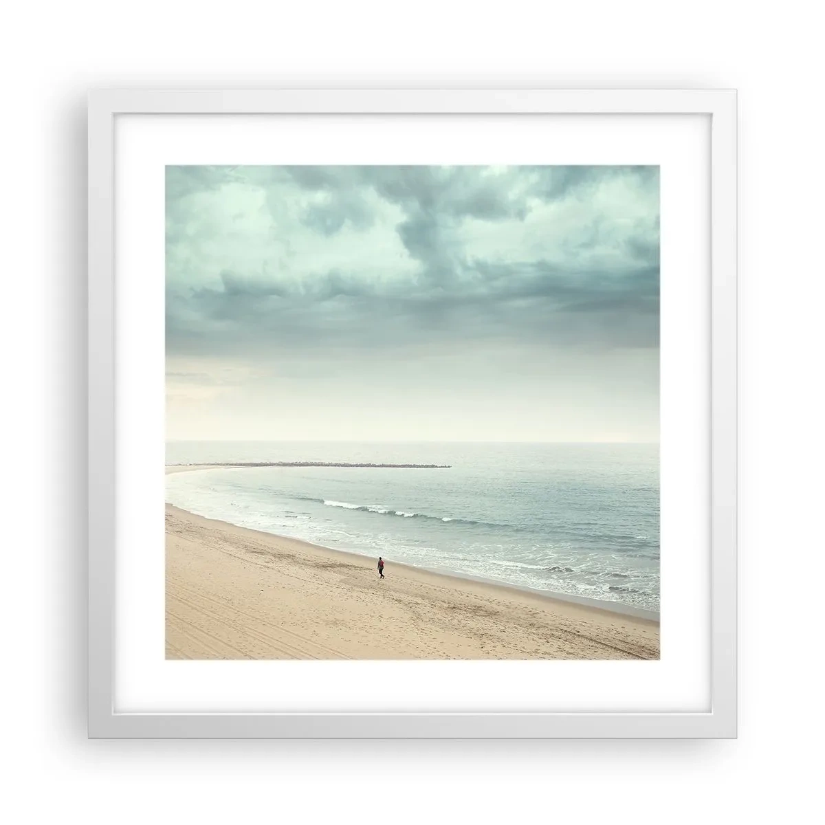 Plakat i hvid ramme - På jagt efter fred - 40x40 cm