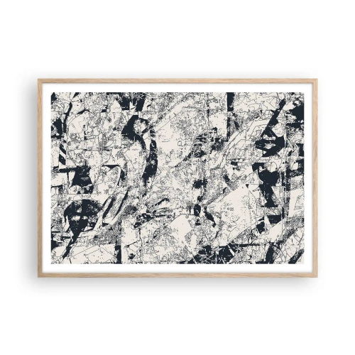 Plakat i ramme af lyst egetræ - Modsætningernes gennemtrængning - 100x70 cm