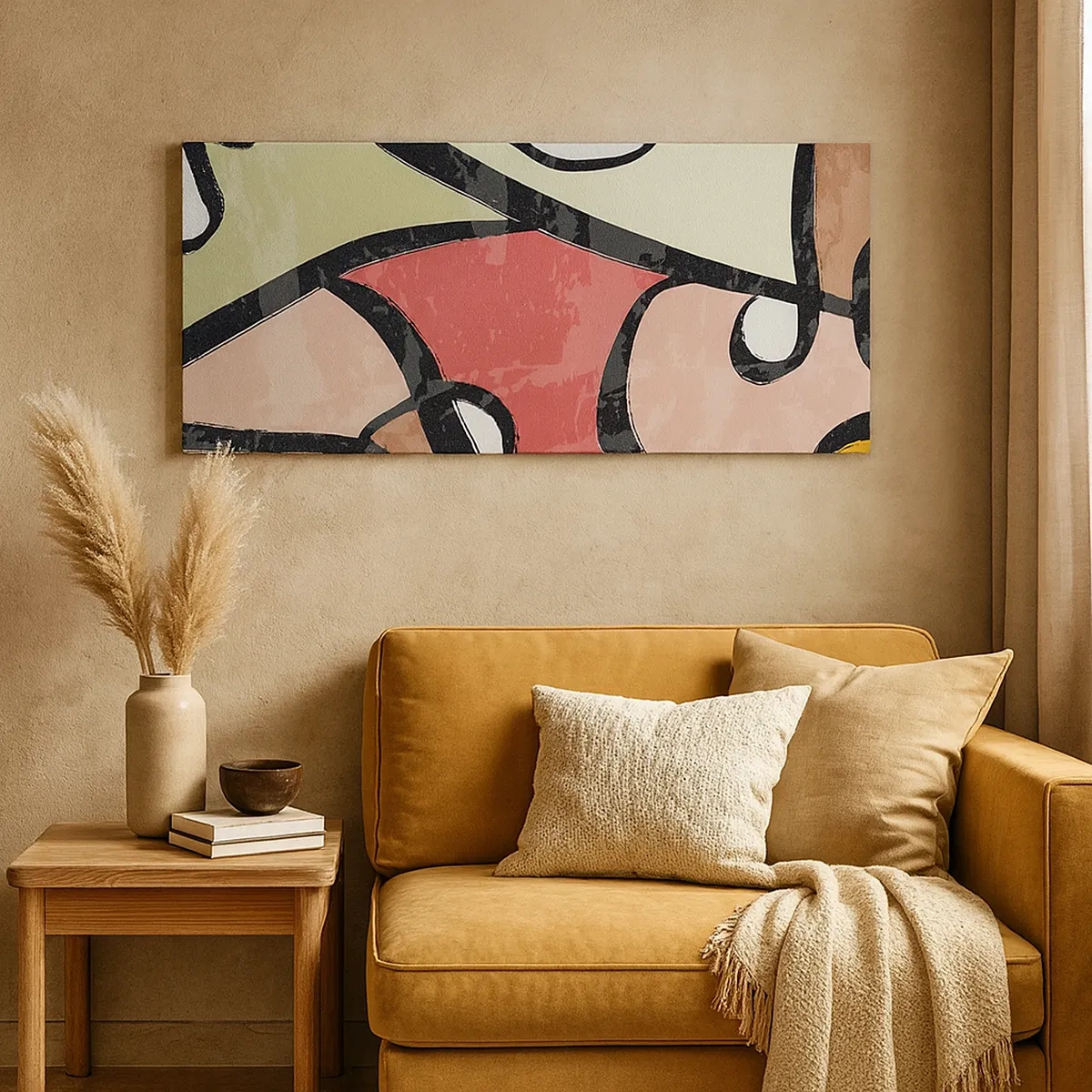 Lærredstryk - Billede på lærred - Pirouetter blandt farver - 30x30 cm