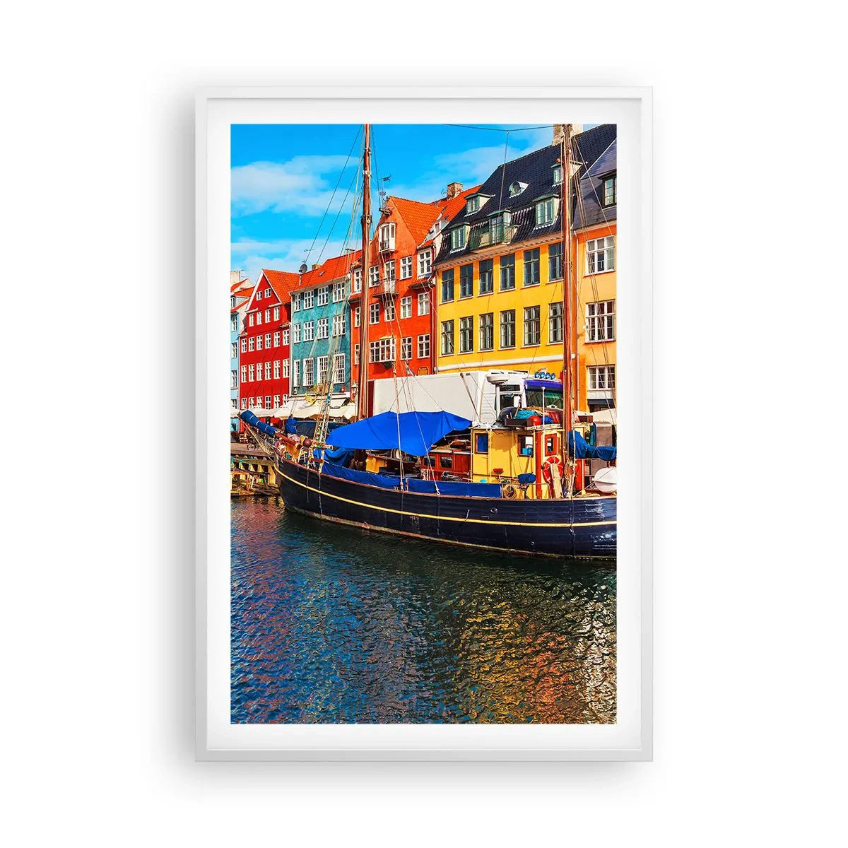 Plakat i hvid ramme - Glædelig kaj - 61x91 cm