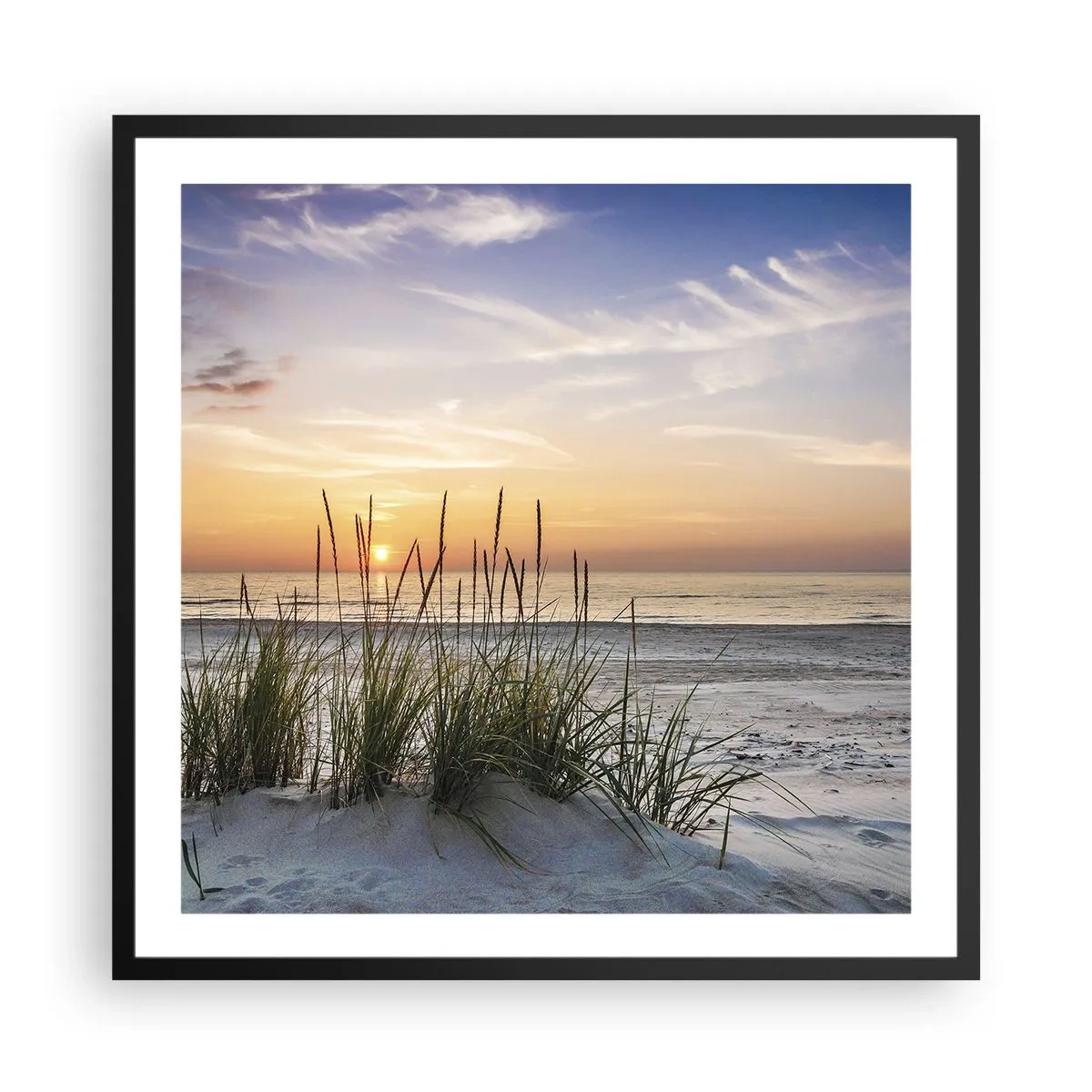 Plakat i sort ramme - Se, tænk, føl - 60x60 cm