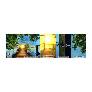 Prøve Fototapet Selvklæbende Deluxe Sticker - Mod vest ved vandet - Landskab, Sø, Sejlbåd - 100x30 cm