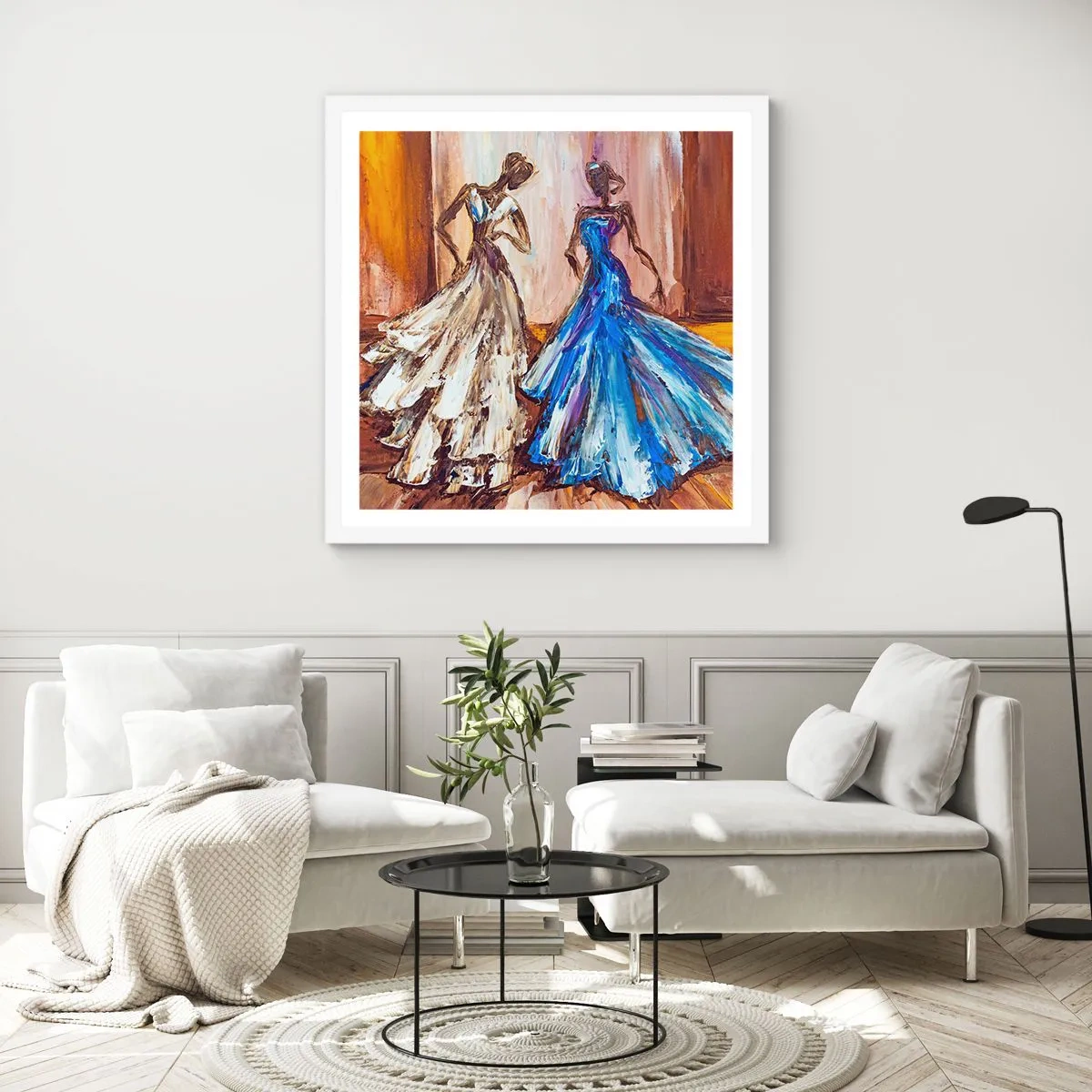 Plakat i hvid ramme - Den taknemmelige duo - 30x30 cm