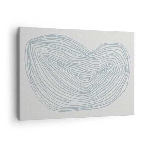 Lærredstryk - Billede på lærred - Abstrakt bølgemotiv i sart blå - 70x50cm - Smil fra en dråbe - Moderne vægdekoration til stue og soveværelse ARTTOR
