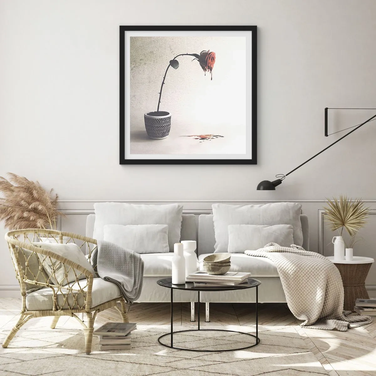 Plakat i sort ramme - Rosa dolorosa - 50x50 cm