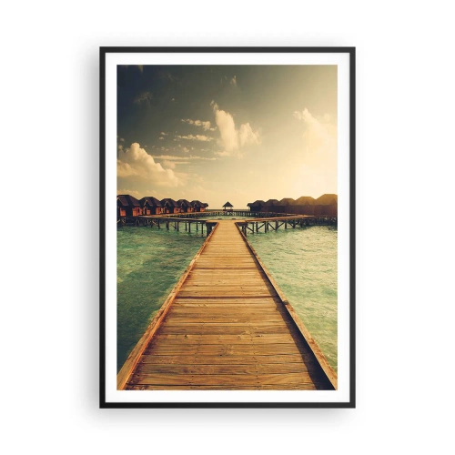 Plakat i sort ramme - En varm invitation - 70x100 cm