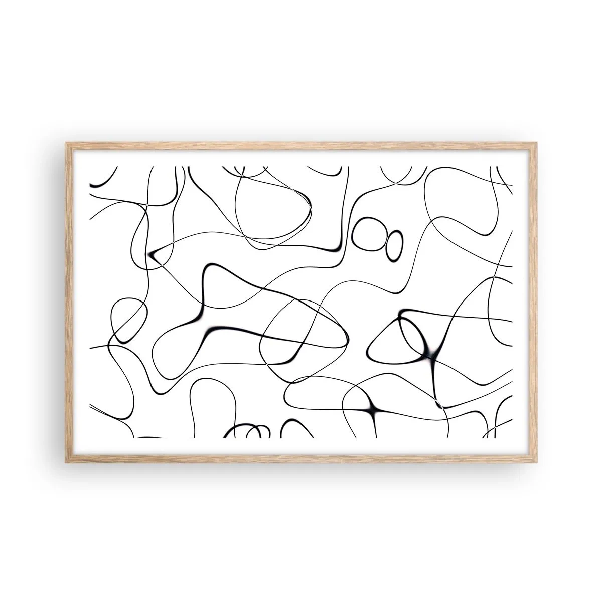 Plakat i ramme af lyst egetræ - Livets veje, skæbnens omskiftelser - 91x61 cm