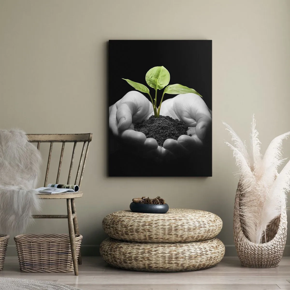 Lærredstryk - Billede på lærred - Jeg elsker naturen, jeg beskytter den - 50x70 cm