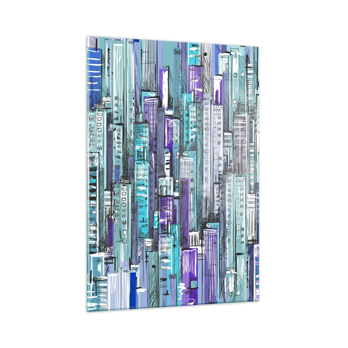 Billede på glas - Blå fra himlen - 50x70 cm