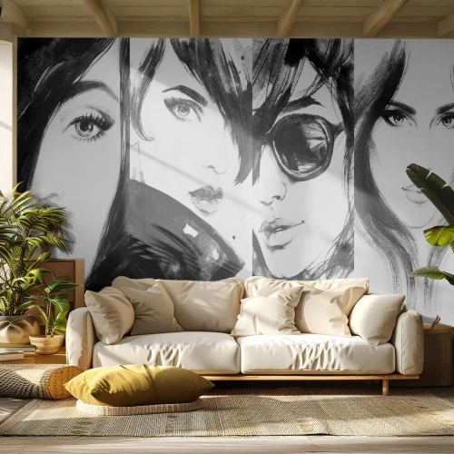 Fototapet Premium Canvas - Skønhed mangedoblet - Kvinde, Kvindens øjne, Portræt af en kvinde - 400x280 cm