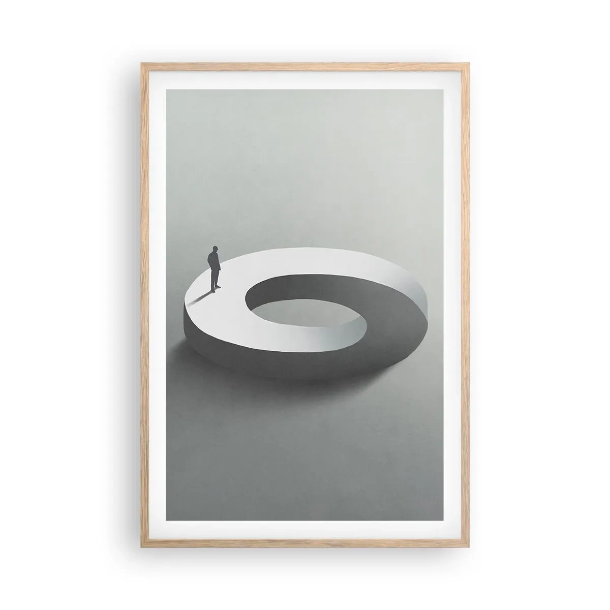 Plakat i ramme af lyst egetræ - Og vær klog - 61x91 cm