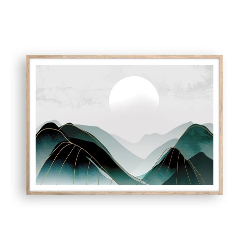 Plakat i ramme af lyst egetræ - I fuld majestæt - 100x70 cm