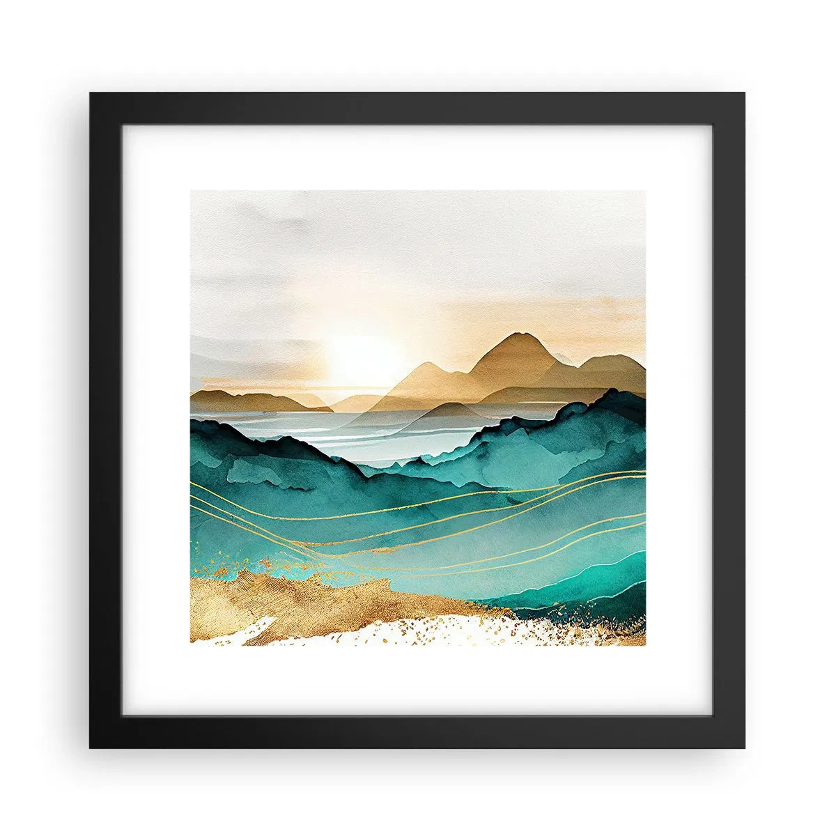 Plakat i sort ramme - På grænsen til abstraktion - landskab - 30x30 cm