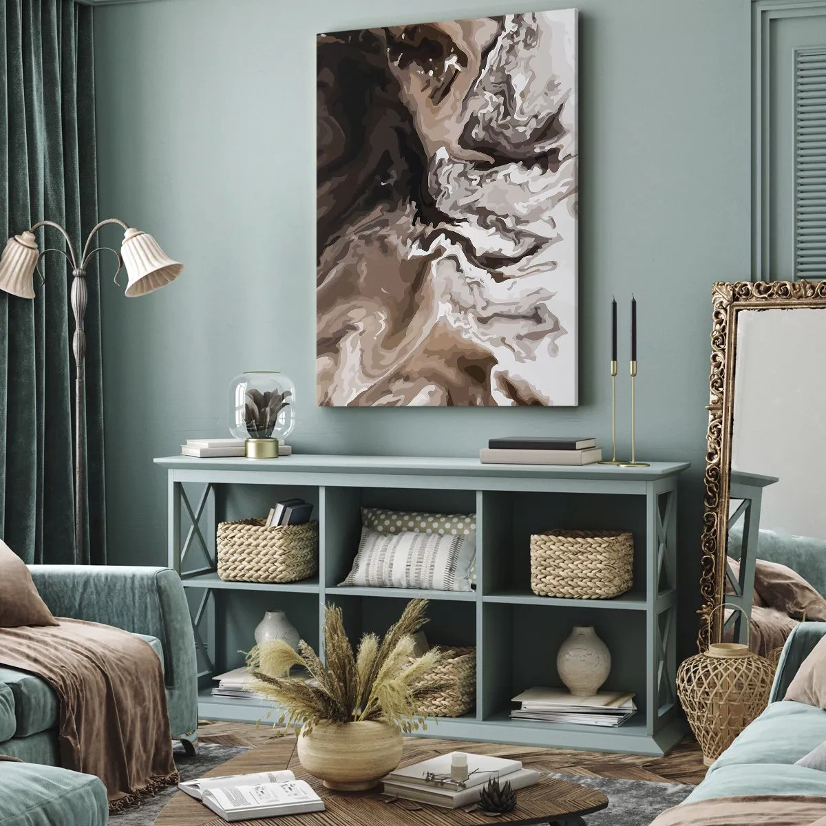 Lærredstryk - Billede på lærred - Farvekontrast - 55x100 cm