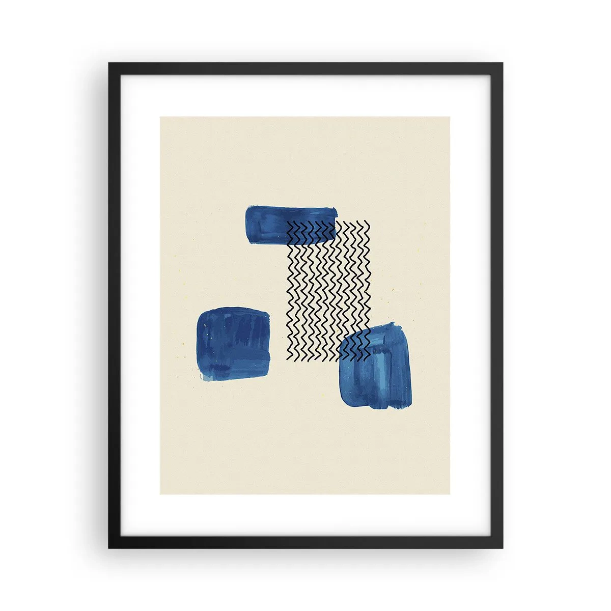 Plakat i sort ramme - Abstrakt kvartet - 40x50 cm