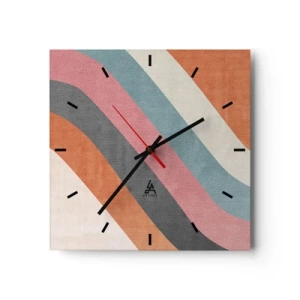 Vægur, Uret - Diagonal komposition - bevægelse - 40x40 cm