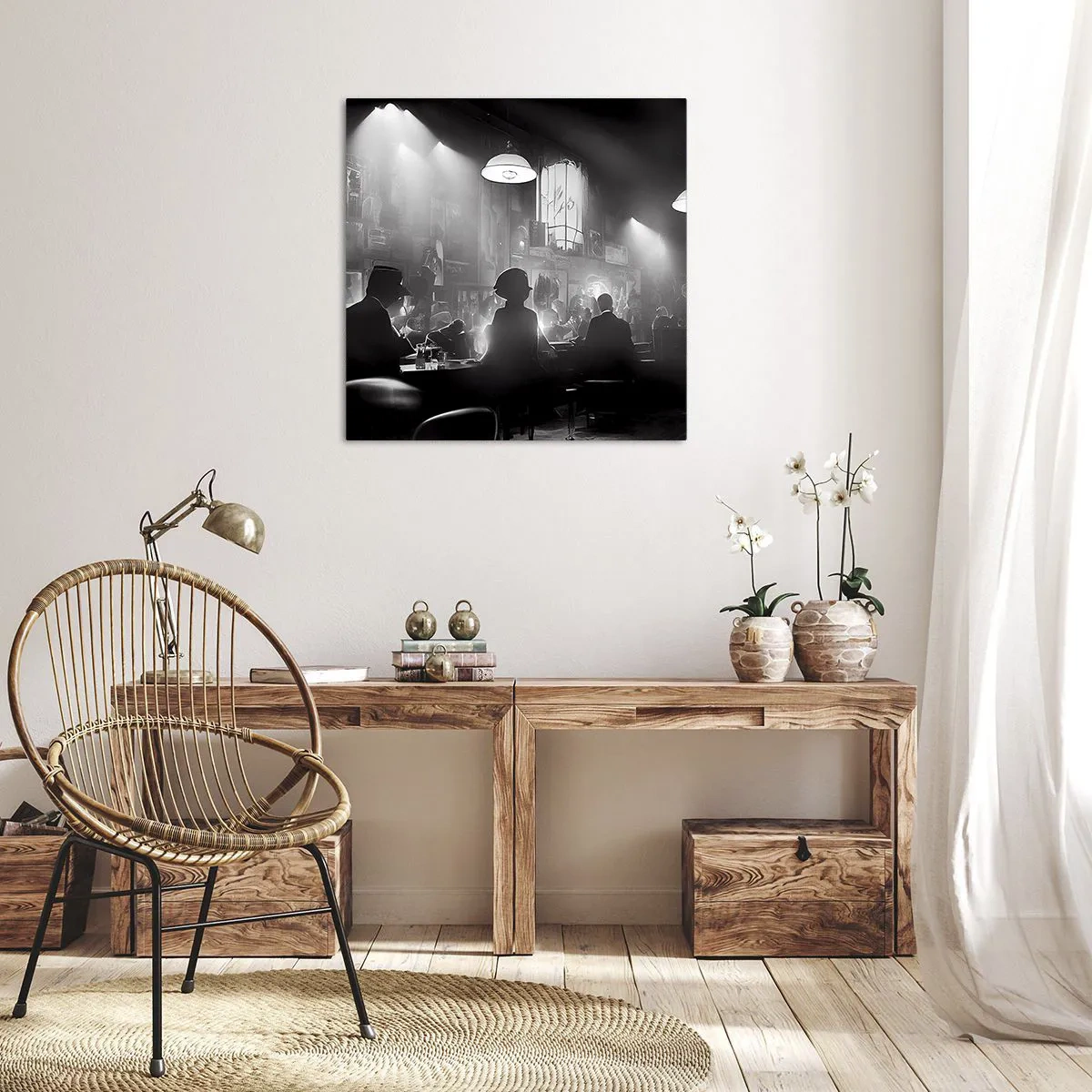 Lærredstryk - Billede på lærred - I en jazzet stemning - 40x40 cm
