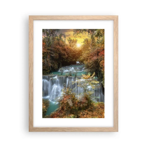 Plakat i ramme af lyst egetræ - Skovens skjulte skat - 30x40 cm