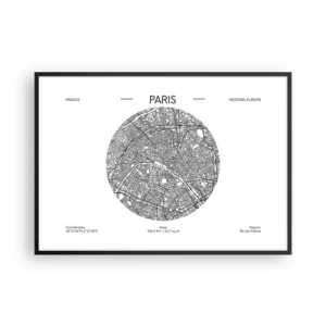 Plakat i sort ramme - Paris' anatomi - 100x70 cm